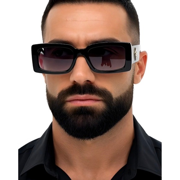 Sunglasses Mens Square Black Lens Outdoor Style Elegant UV400 Protection Cholo - Picture 8 of 10